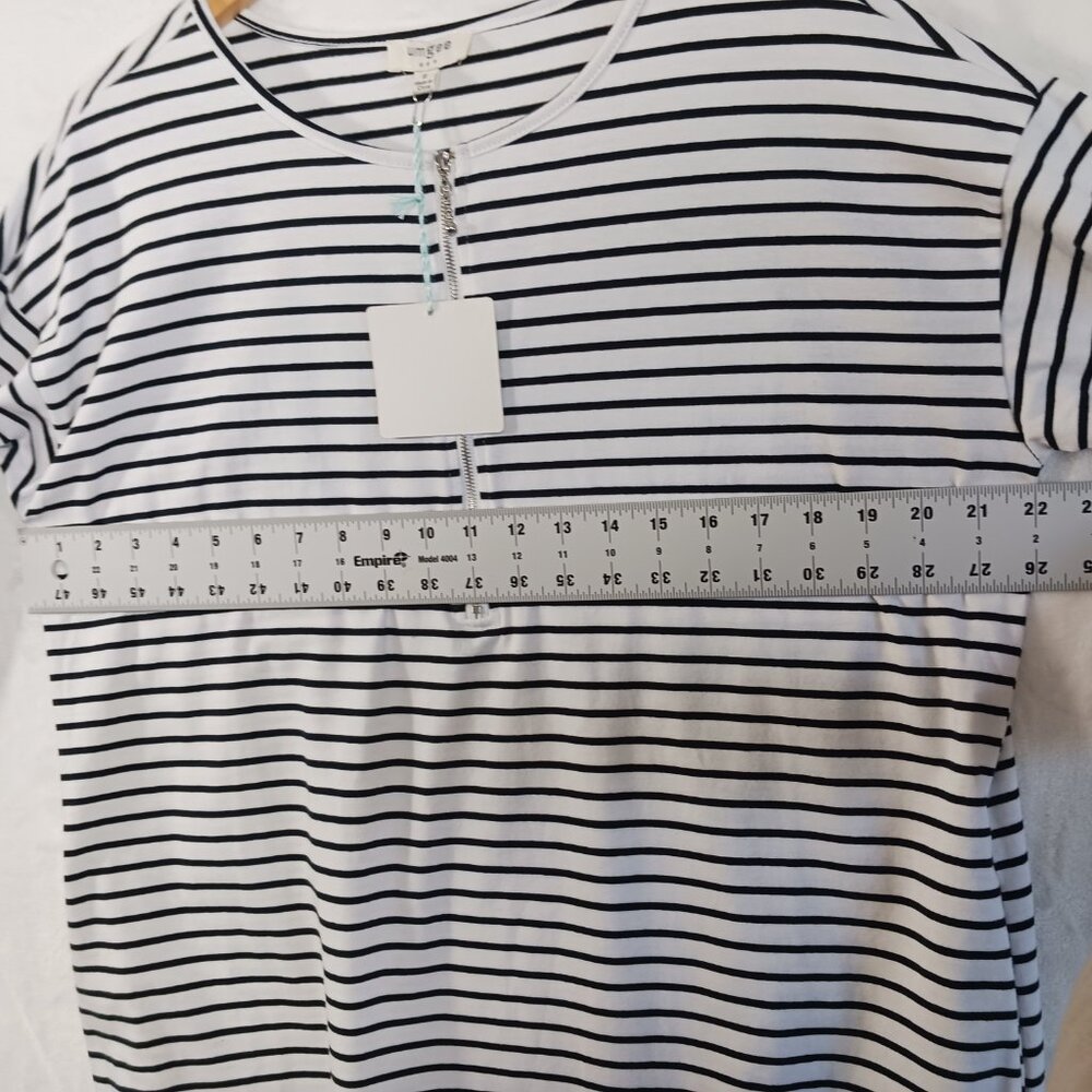 Umgee, NWT Oversized, Black and White Striped Mini Dress, Long Sleeve, Small - Picture 9 of 15